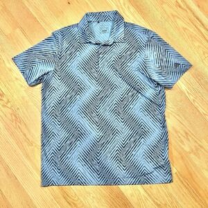 Adidas Shirt Ultimate365 Polo Men's Size L Blue All‑Over Print Golf Performance